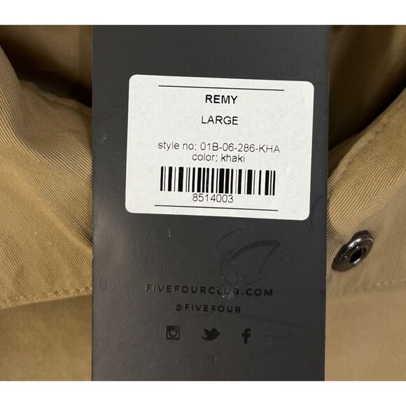 Five Four Club Remy Jacket Men's L Brown Tan Cargo Pocket Utility Snap Button - Picture 6 of 9